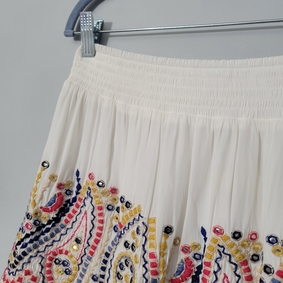 Ramy Brook White Embroidered Embellished Maelen Skirt NWT - Picture 5 of 14